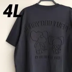 メンズ　トムとジェリー　エンボス加工　Tシャツ　4L 黒　バックプリント　新品