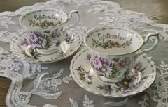 ロイヤルアルバート カップ&ソーサー フラワーオブザマンスシリーズ 9月 2客