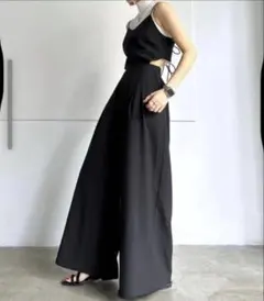 PAGEBOY サイドカットサロペット ブラック Fサイズのサムネイル