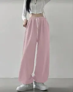 スウェットパンツ　ジョガーパンツ　ピンク