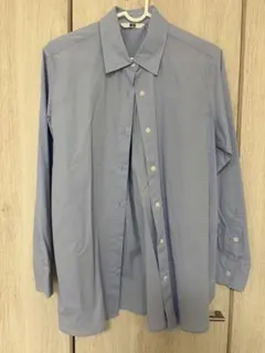 ライトブルー 長袖 ボタンアップシャツ