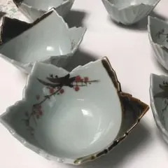 青磁　花びら型 陶器ボウル 青磁 花びら型ボウル 6個セット - メルカリ