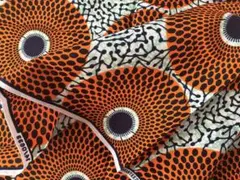 アフリカンプリント★BIGサークル：アフリカンバティック布ファブリック生地