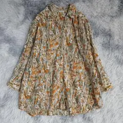 ARISTY 花柄 七分袖シャツ　M ゆったり