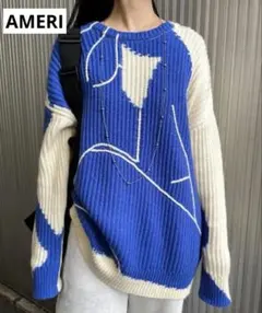 Ameri vintage ABSTRUCT WOMAN PAINT KNIT