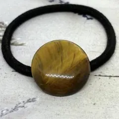 2589. 訳あり特価　天然石　タイガーアイ　ドーム型　ヘアゴム