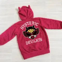 ヒステリックミニ «100» 刺繍 デビルキン 角付き もこもこ パーカー
