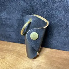 ミニマム キーケース キーホルダー ブラック茶芯 ホースハイド