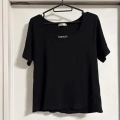 Yo.BRILLO スクエアネック 半袖Tシャツ ブラック