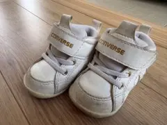 【値下中】コンバース　ミニ インチスター12cm ホワイト ゴールド