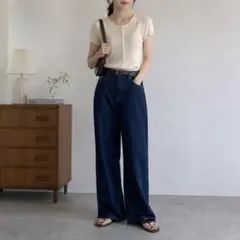 スピックアンドスパン　別注　AUTHEN JAPAN　ワイドストレート　デニムのサムネイル