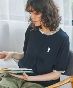 試着のみタグ付☆U.S. POLO ASSN.別注 配色ライン半袖カーディガンのサムネイル