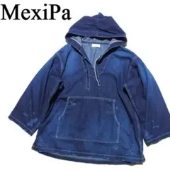 MexiPa メキパ ダメージ加工 デニム メキシカン パーカー S インディゴ