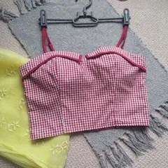 赤と白のギンガムチェック キャミソール