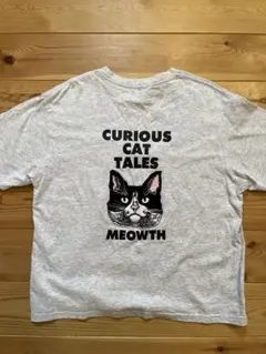 Java. 猫刺繍 半袖Tシャツ グレー