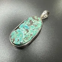 【vintage】ターコイズ　925刻印　シルバー　ペンダントトップ　超大ぶり