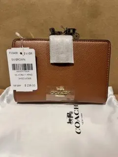 COACH ブラウン 二つ折り財布 F53436