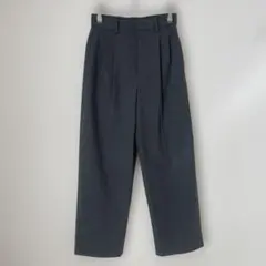 【美品】 ユニクロ タックワイドパンツ グレー XS シンプル 無地