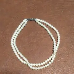 パールネックレス2連　イミテーション