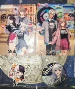 にじさんじ くら寿司コラボ カード＆缶バッジ＆チャーム4点セット