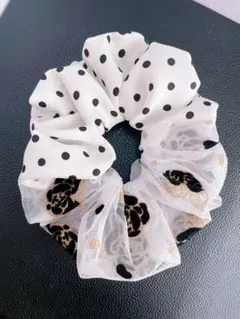 ガーリードットローズラメチュールシュシュ