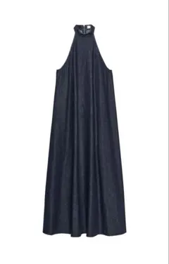 ZARA TRF ホルターネックデニムワンピース
