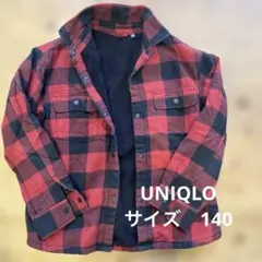 UNIQLO 赤黒チェック フランネル ジャケット 140