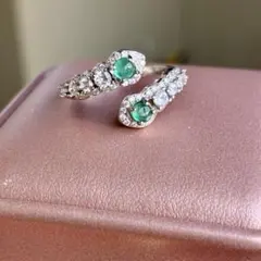 5A高品質✨発色明るい＆艶＆照り＆クリア感抜群ザンビア産エメラルド925リング