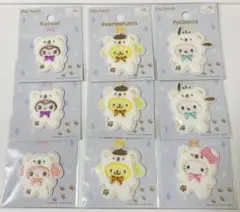 サンリオ　パイルワッペン　シール　ふわふわスノー　キティ　マイメロ　クロミ