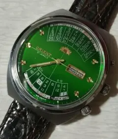 【動作品】オリエント ORIENT 自動巻き 腕時計 万年カレンダー グリーン 2026年最新】オリエント 万年カレンダーの人気アイテム - メルカリ
