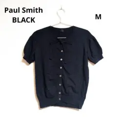 0152 Paul Smith BLACK 半袖カーディガン カシミヤ混 M