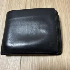 ブラックレザー 二つ折り財布　ランバン