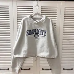 【MOUSSY】EMBROIDERY BOA プルオーバー トレーナー　グレー