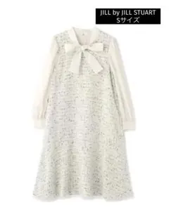 ジルスチュアート　春ツイード　ボウタイ　ワンピース　Ｓサイズ