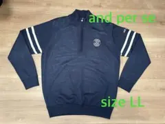 and per se ネイビー ジップアップセーター