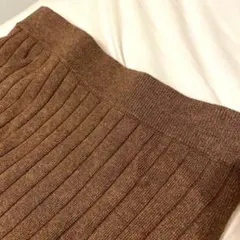 値下げ！【美品】BEAUTY&YOUTH｜ブラウンリブ編み タイトニットスカート