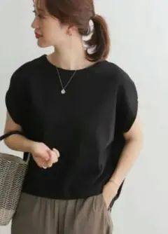 アーバンリサーチドアーズ　コットンバックタックフレンチプルオーバー　黒