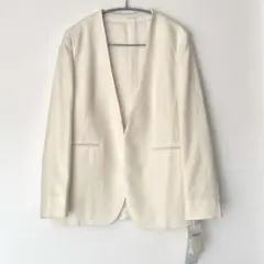 新品！トゥモローランド ノーカラージャケット36白/TOMORROW LAND