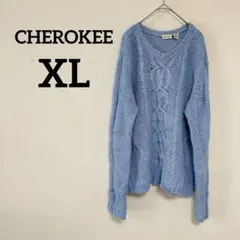 CHEROKEE 【XL】ケーブルニットセーター ライトブルー