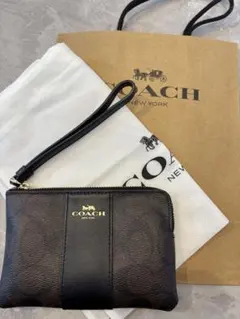 COACH レザーリストレットポーチ　袋付き