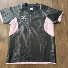 Mizuno バレーボール シャツ Lサイズ ブラック/ピンク　ビステ Ｌ