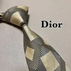 ディオール　ネクタイ　トロッター　ストライプ ドット　チェック　総柄　イエロー