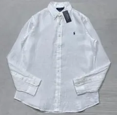 新品 定番 25SS ポロラルフローレン リネンボタンダウンシャツ ホワイト
