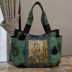 ロラライハリス·カウガール✩チューリップバッグ✩綿麻✩グリーン✩タマネギ✩デニム