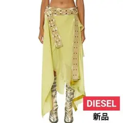DIESEL ディーゼル ダメージ加工 アシンメトリー シルクシフォンスカートのサムネイル