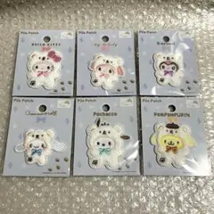セリア サンリオ パイルワッペン 6点セット キティ マイメロ クロミ シナモン
