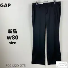 新品 GAP ギャップ ローライズパンツ スラックス ストレッチ フレア 黒 L