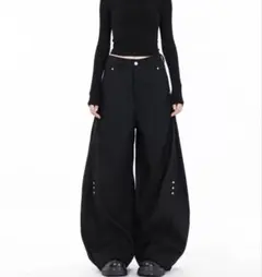 【流行りの足長効果デザイン！】カーブパンツ