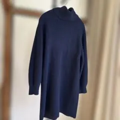 UNIQLO リブ編みタートルネックニットワンピース XL