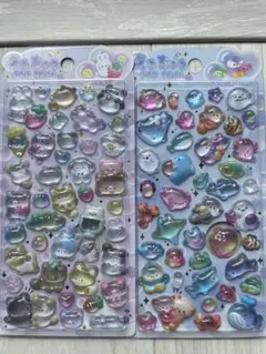 うるちゅるシール　２枚セット　アニマル　海の生き物　韓国
